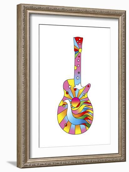 Pop Art Guitar Dove-Howie Green-Framed Giclee Print