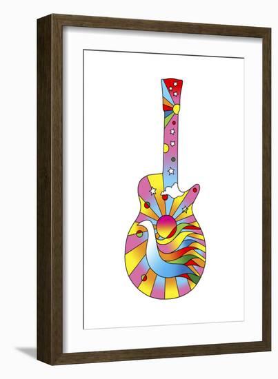 Pop Art Guitar Dove-Howie Green-Framed Giclee Print