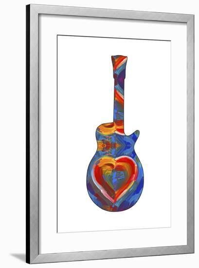 Pop Art Guitar Heart Brush-Howie Green-Framed Giclee Print