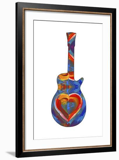 Pop Art Guitar Heart Brush-Howie Green-Framed Giclee Print