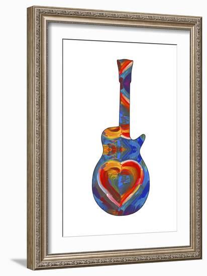 Pop Art Guitar Heart Brush-Howie Green-Framed Giclee Print