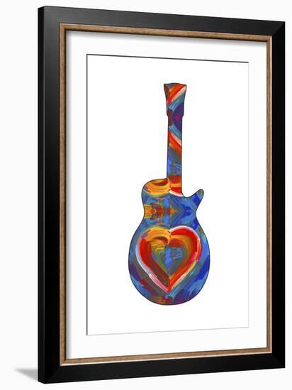 Pop Art Guitar Heart Brush-Howie Green-Framed Giclee Print