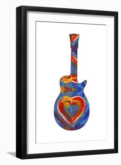 Pop Art Guitar Heart Brush-Howie Green-Framed Giclee Print