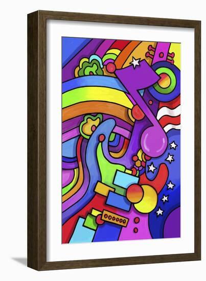 Pop Art Guitar Note-Howie Green-Framed Giclee Print