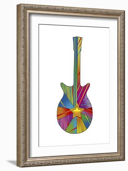 Pop Art Guitar Star-Howie Green-Framed Giclee Print