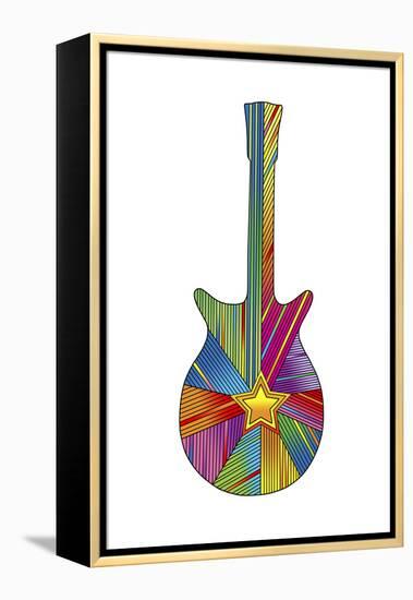 Pop Art Guitar Star-Howie Green-Framed Premier Image Canvas