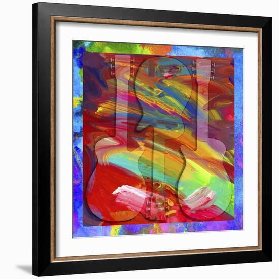 Pop Art Guitar Swirls-Howie Green-Framed Giclee Print