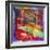 Pop Art Guitar Swirls-Howie Green-Framed Giclee Print