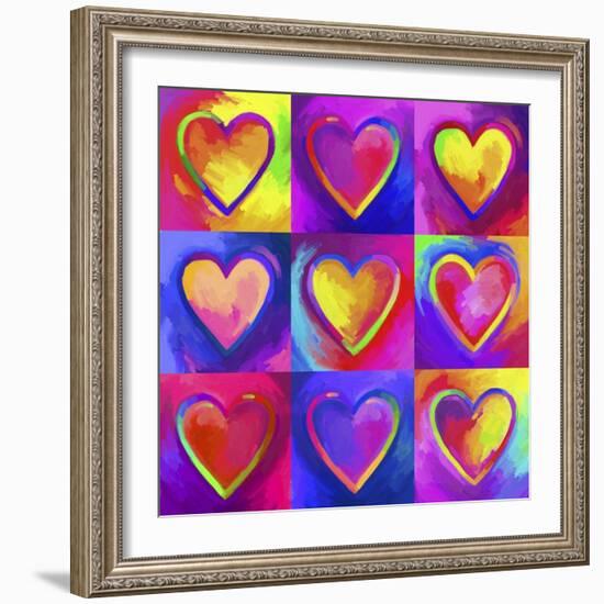 Pop Art Heart 2-Howie Green-Framed Giclee Print