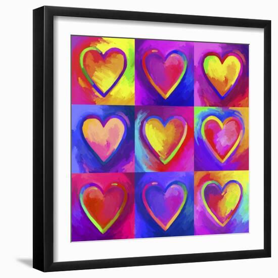Pop Art Heart 2-Howie Green-Framed Giclee Print