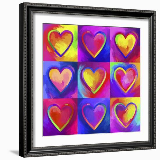 Pop Art Heart 2-Howie Green-Framed Giclee Print