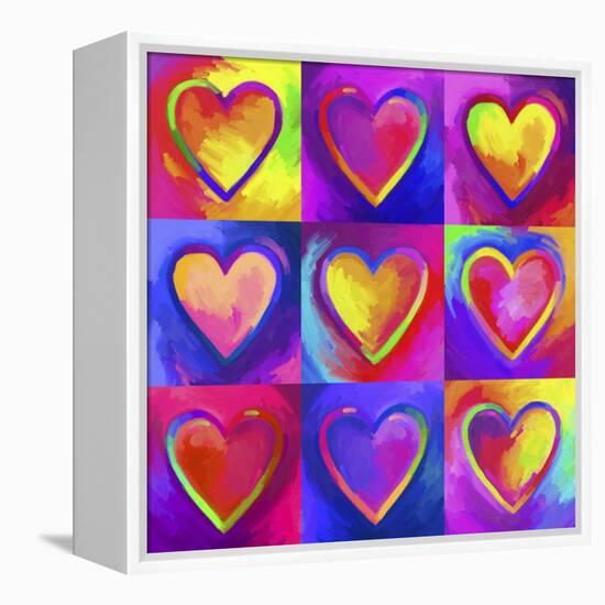 Pop Art Heart 2-Howie Green-Framed Premier Image Canvas