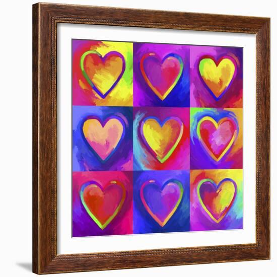 Pop Art Heart 2-Howie Green-Framed Giclee Print