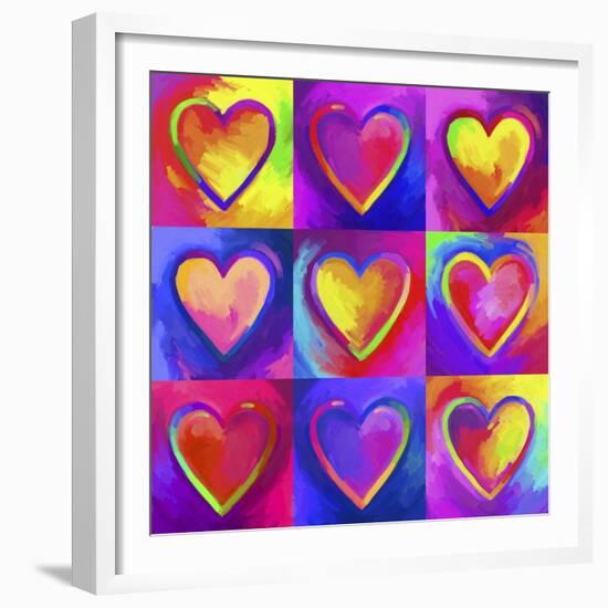 Pop Art Heart 2-Howie Green-Framed Giclee Print