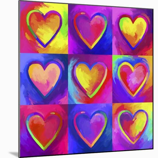 Pop Art Heart 2-Howie Green-Mounted Giclee Print