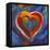 Pop Art Heart Icon-Howie Green-Framed Premier Image Canvas