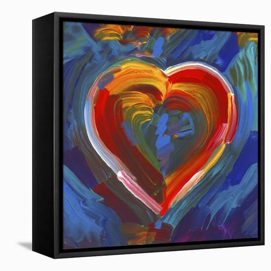Pop Art Heart Icon-Howie Green-Framed Premier Image Canvas