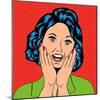 Pop Art Illustration of a Laughing Woman-Eva Andreea-Mounted Art Print