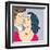 Pop Art Kissing Couple-Eva Andreea-Framed Art Print