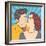 Pop Art Kissing Couple-Eva Andreea-Framed Art Print