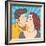 Pop Art Kissing Couple-Eva Andreea-Framed Art Print