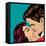 Pop Art Kissing Couple-Eva Andreea-Framed Stretched Canvas