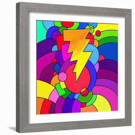 Pop Art Lightening Bolt-Howie Green-Framed Giclee Print