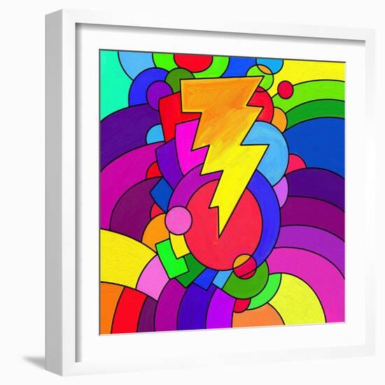 Pop Art Lightening Bolt-Howie Green-Framed Giclee Print