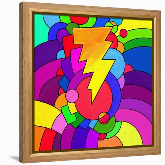 Pop Art Lightening Bolt-Howie Green-Framed Premier Image Canvas