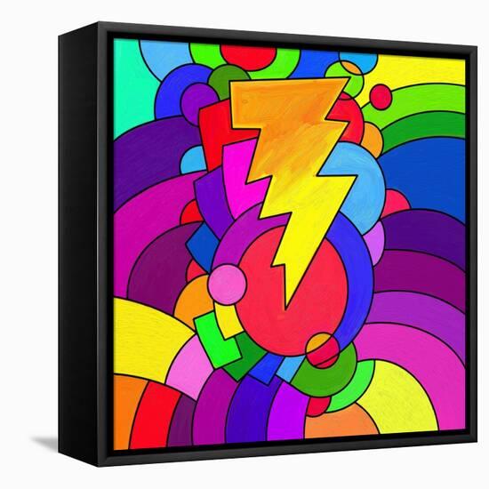 Pop Art Lightening Bolt-Howie Green-Framed Premier Image Canvas