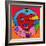 Pop Art Lightning Heart Circle-Howie Green-Framed Giclee Print