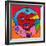 Pop Art Lightning Heart Circle-Howie Green-Framed Giclee Print