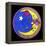 Pop Art Moon Circle-Howie Green-Framed Premier Image Canvas