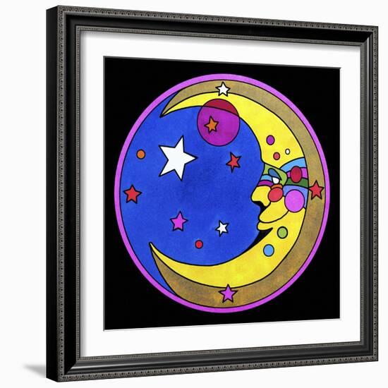 Pop Art Moon Circle-Howie Green-Framed Giclee Print