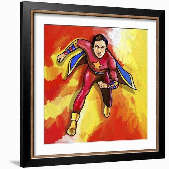 Pop Art Mr Superhero-Howie Green-Framed Giclee Print