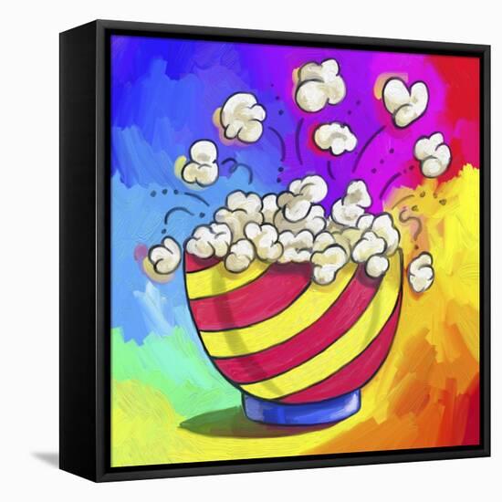 Pop-Art Popcorn Bowl-Howie Green-Framed Premier Image Canvas