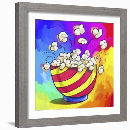 Pop-Art Popcorn Bowl-Howie Green-Framed Premium Giclee Print