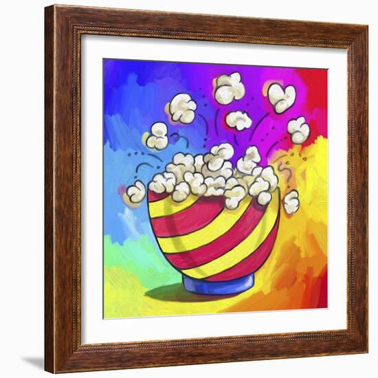 Pop-Art Popcorn Bowl-Howie Green-Framed Premium Giclee Print