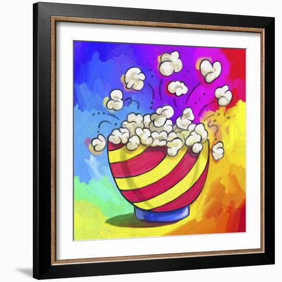 Pop-Art Popcorn Bowl-Howie Green-Framed Premium Giclee Print