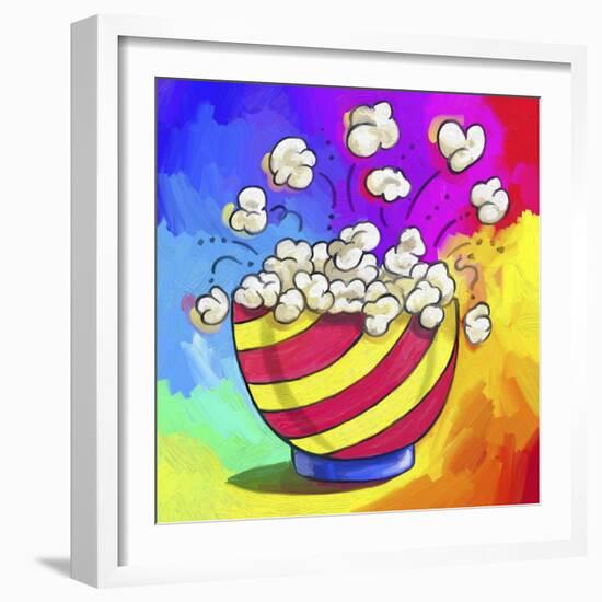 Pop-Art Popcorn Bowl-Howie Green-Framed Premium Giclee Print