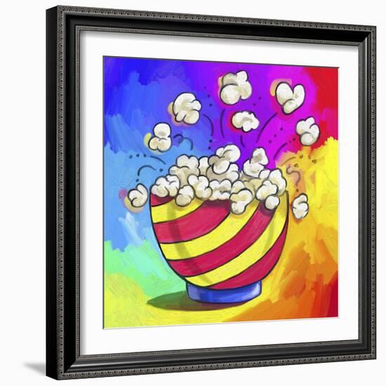 Pop-Art Popcorn Bowl-Howie Green-Framed Premium Giclee Print