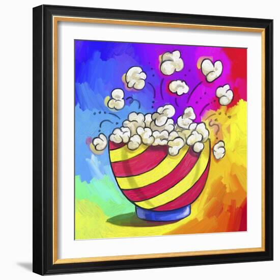 Pop-Art Popcorn Bowl-Howie Green-Framed Premium Giclee Print