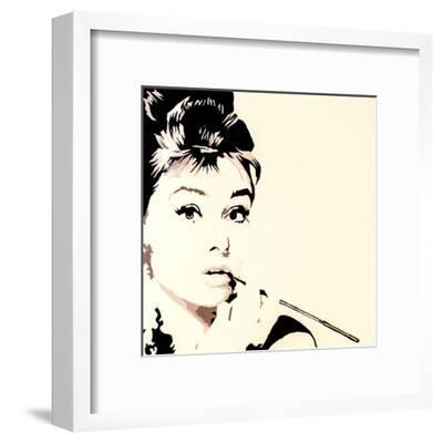 FRAMED Just Smokin 24X24 Art Print Poster Audrey Hepburn Pop Art by PopArtQueen