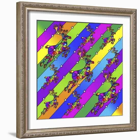 Pop Art Reindeer-Howie Green-Framed Giclee Print