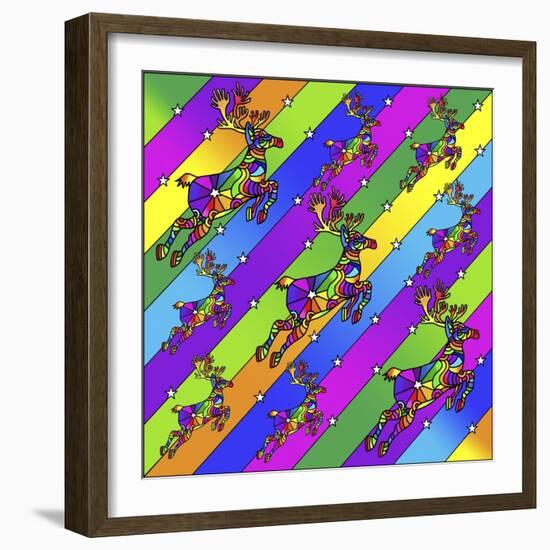 Pop Art Reindeer-Howie Green-Framed Giclee Print