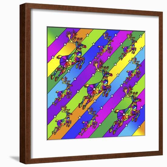 Pop Art Reindeer-Howie Green-Framed Giclee Print