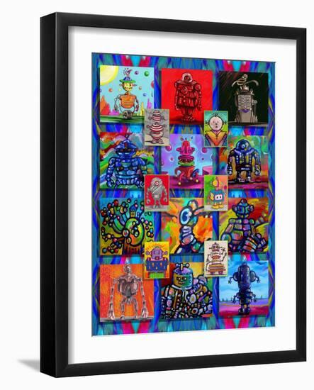 Pop Art Robots-Howie Green-Framed Giclee Print