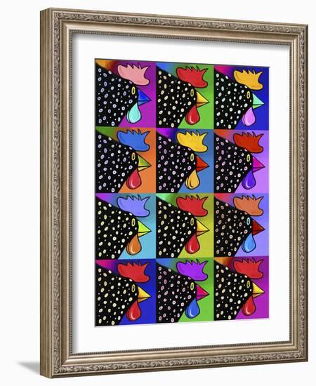 Pop Art Rooster-Howie Green-Framed Giclee Print