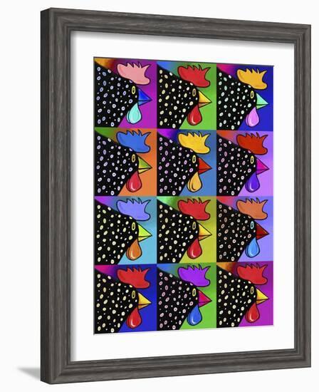 Pop Art Rooster-Howie Green-Framed Giclee Print