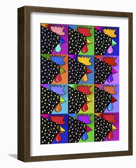 Pop Art Rooster-Howie Green-Framed Giclee Print